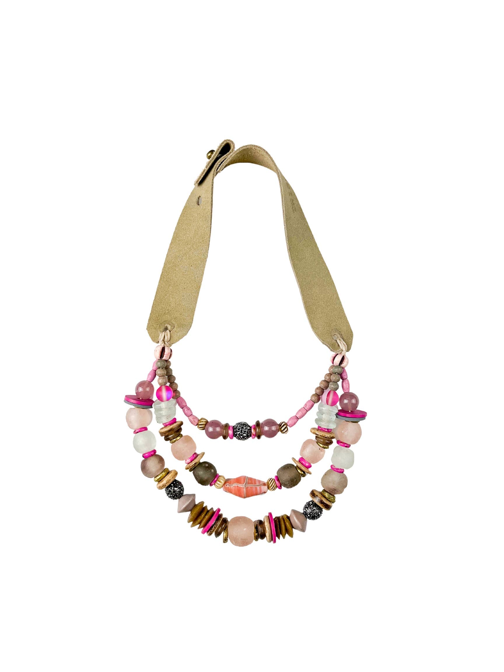 Layered Classic Necklace | Pink + Pavé