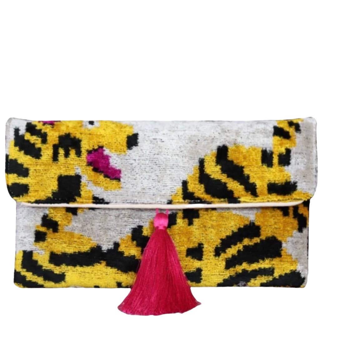 AYCA DESIGN - Silk Velvet Ikat Clutch - Lucette Collection