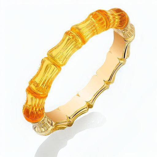 Bamboo Bangle in Honey &amp; Gold