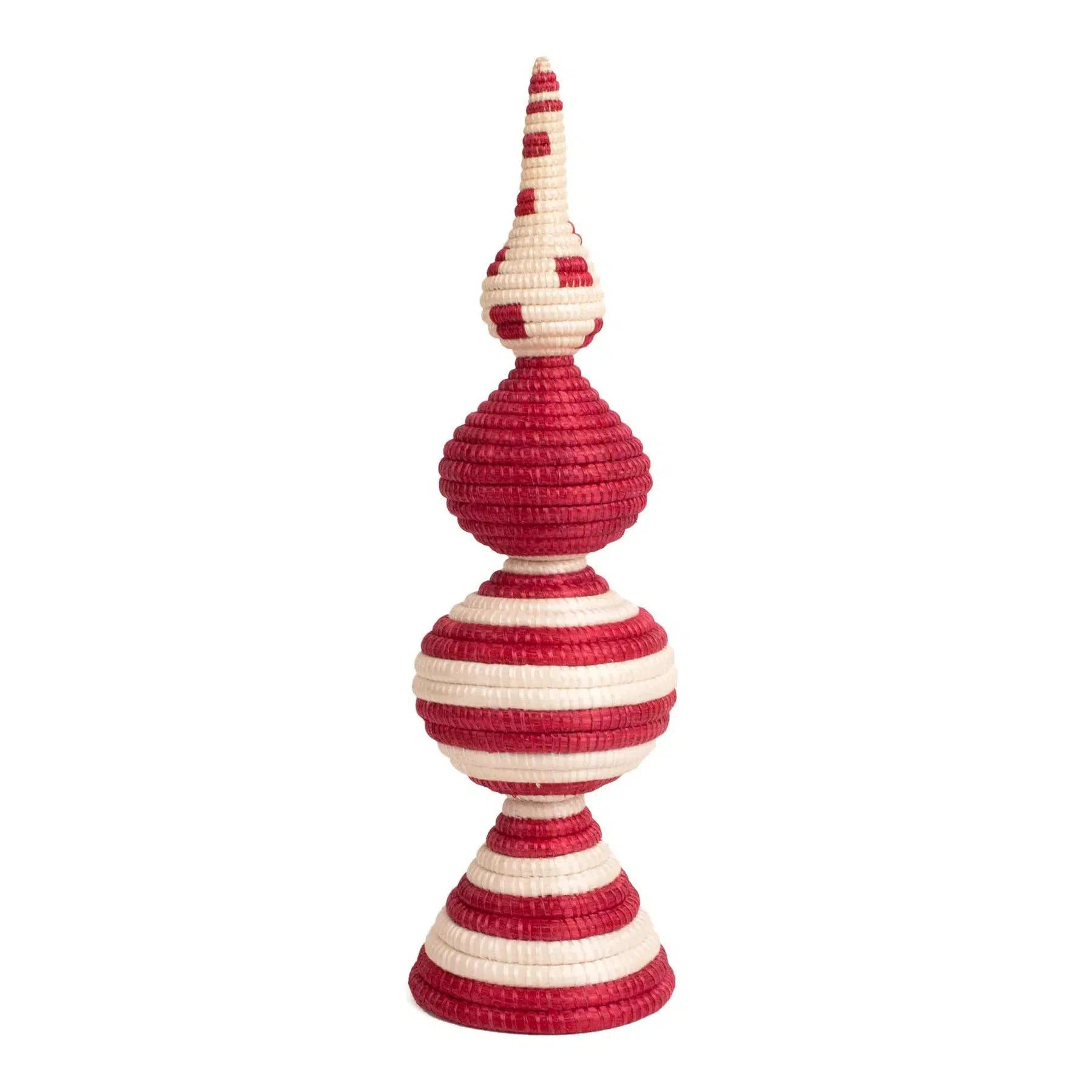 Holiday Tree Topper - Red and White Striped