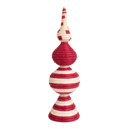 Holiday Tree Topper - Red and White Striped